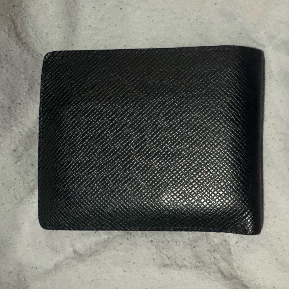 Louis Vuitton Black Textured Multiple Wallet